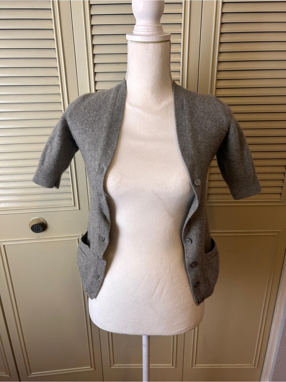 Ralph Lauren Heather Gray Short Sleeve Knit Cardigan